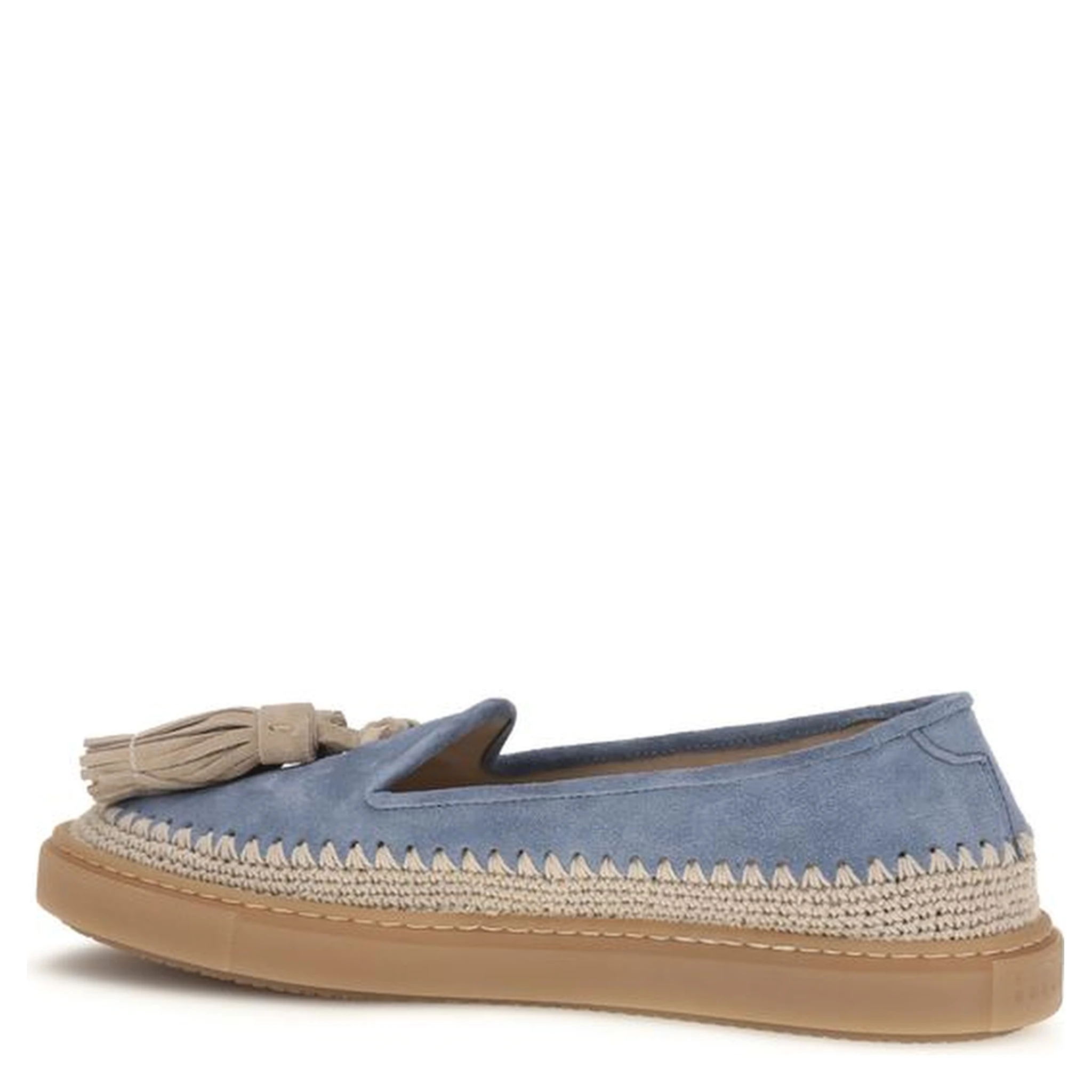 Blue Calf Leather Bos Taurus Slip-On Loafers