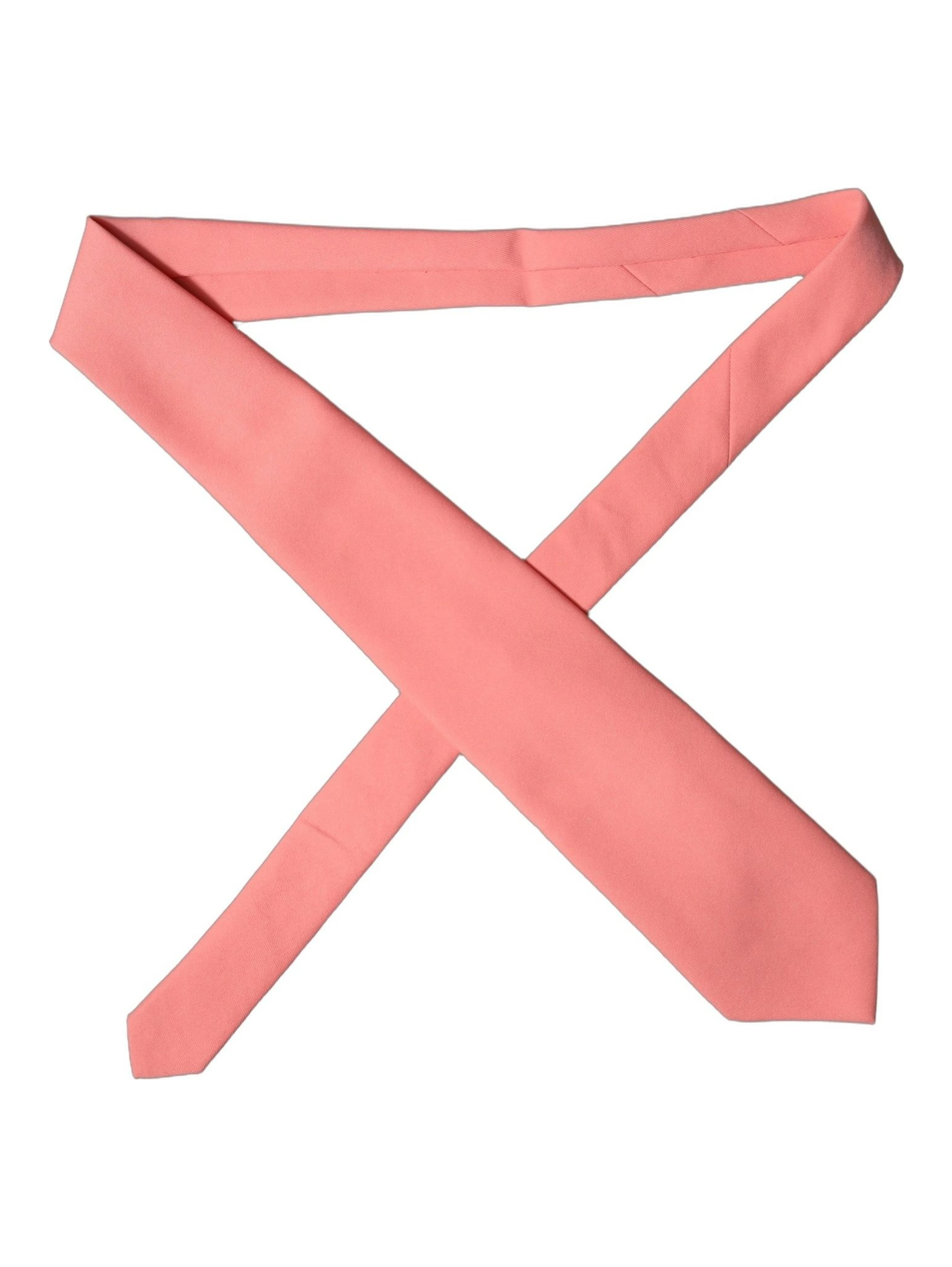 Coral Pink Polyester Adjustable Women Tied Necktie Tie