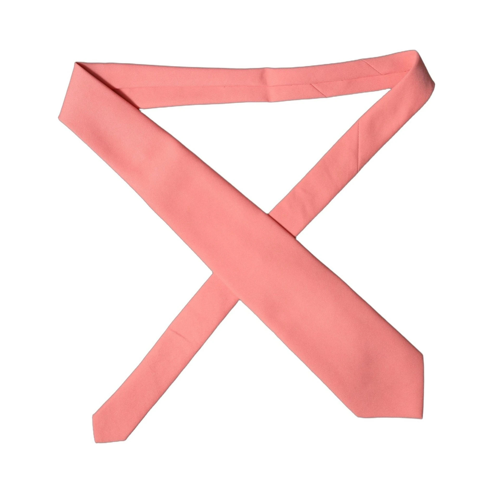 Coral Pink Polyester Adjustable Women Tied Necktie Tie