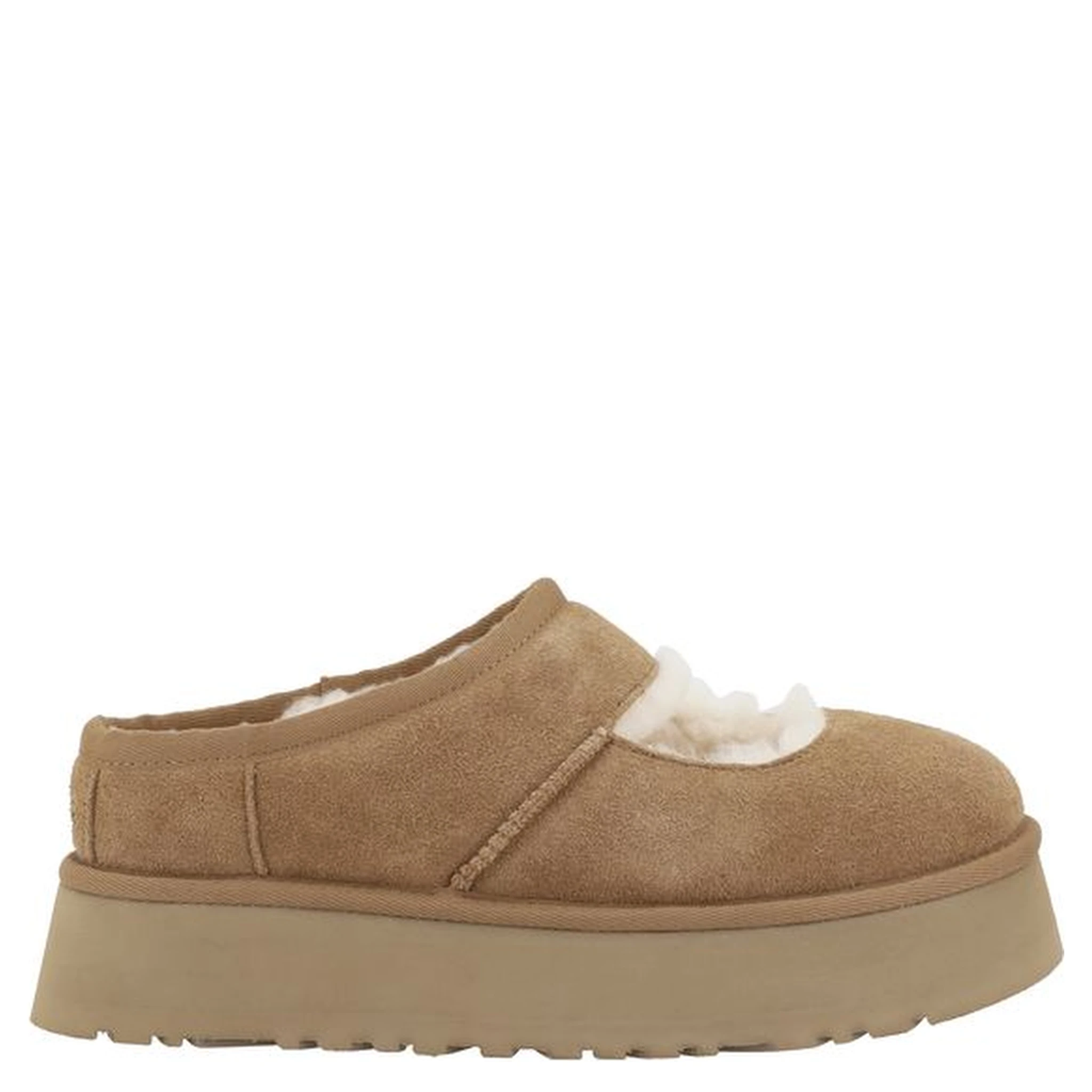 Beige Leather Flats
