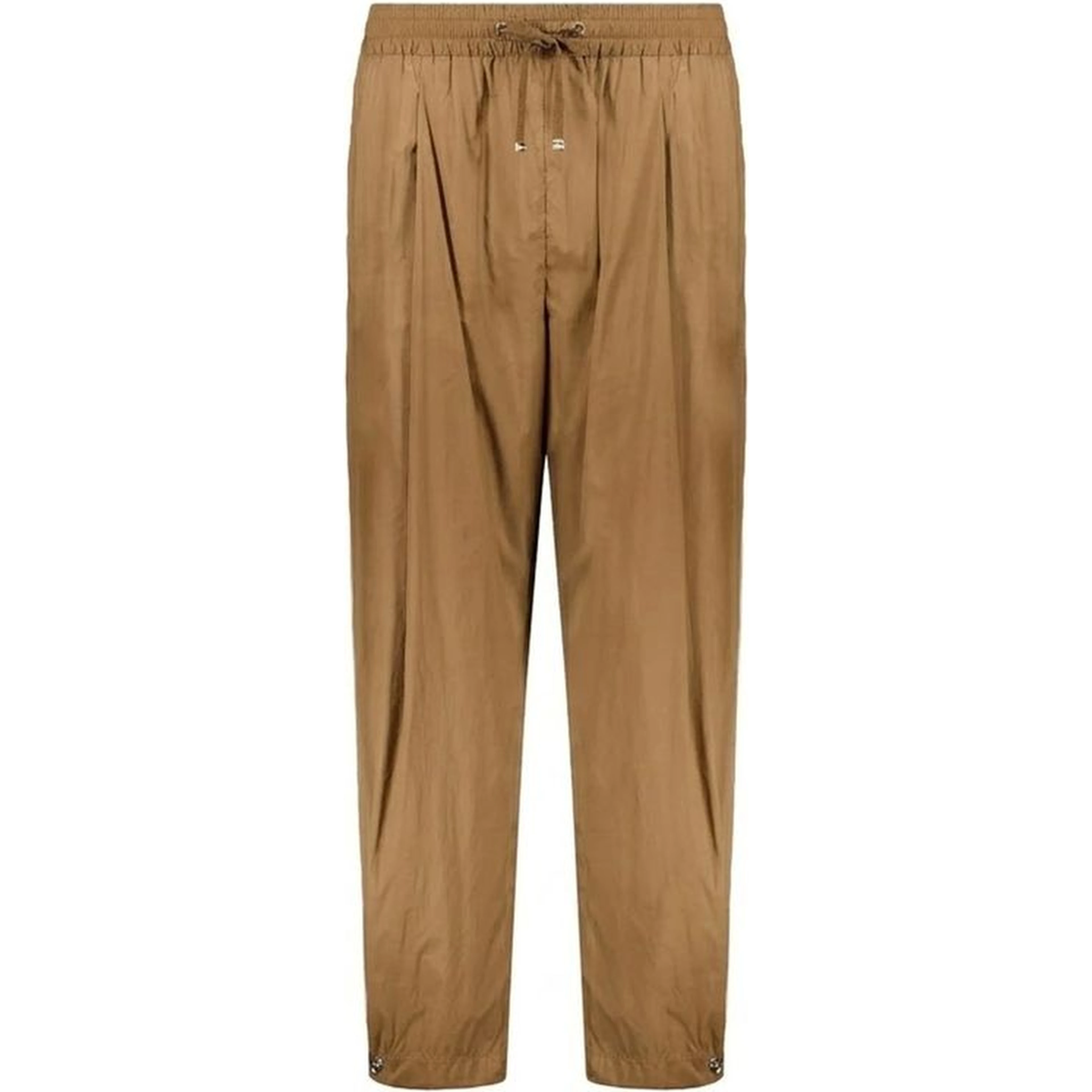 Brown Elastane Casual Pants