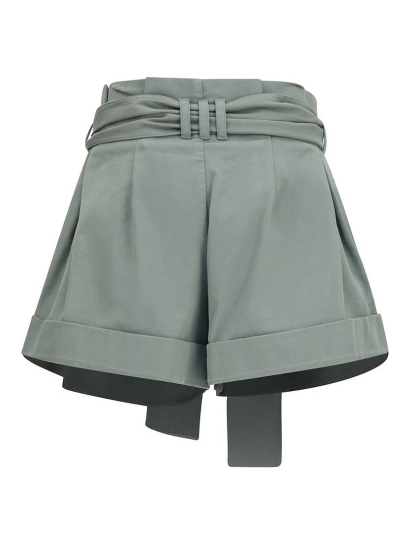 Bicolor Cotton Bermuda Shorts