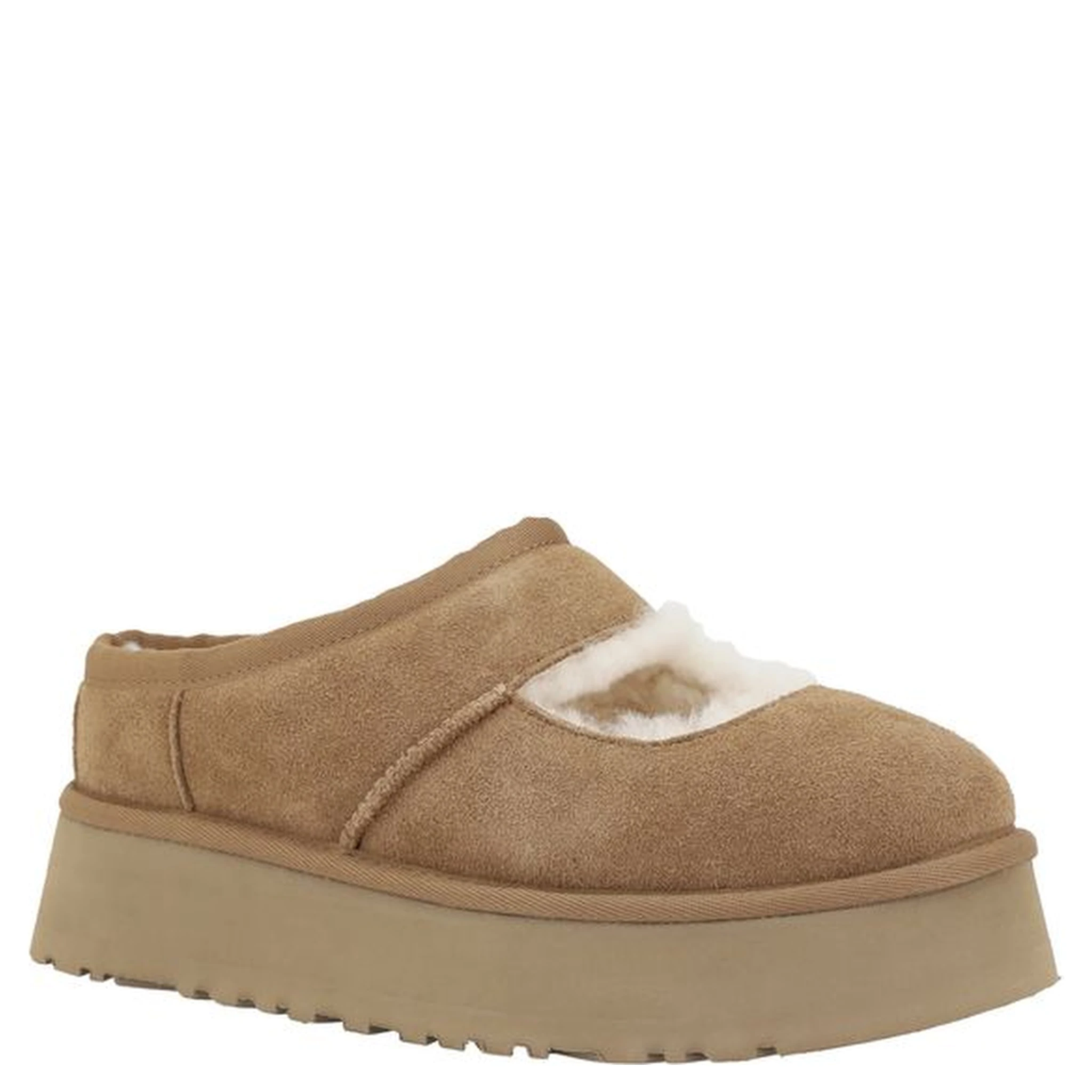 Beige Leather Flats
