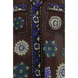 Brown Ramie Pattern Shirt