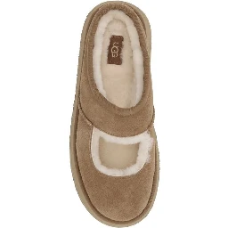 Beige Leather Flats