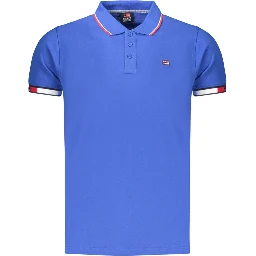 Blue Cotton Polo Shirt