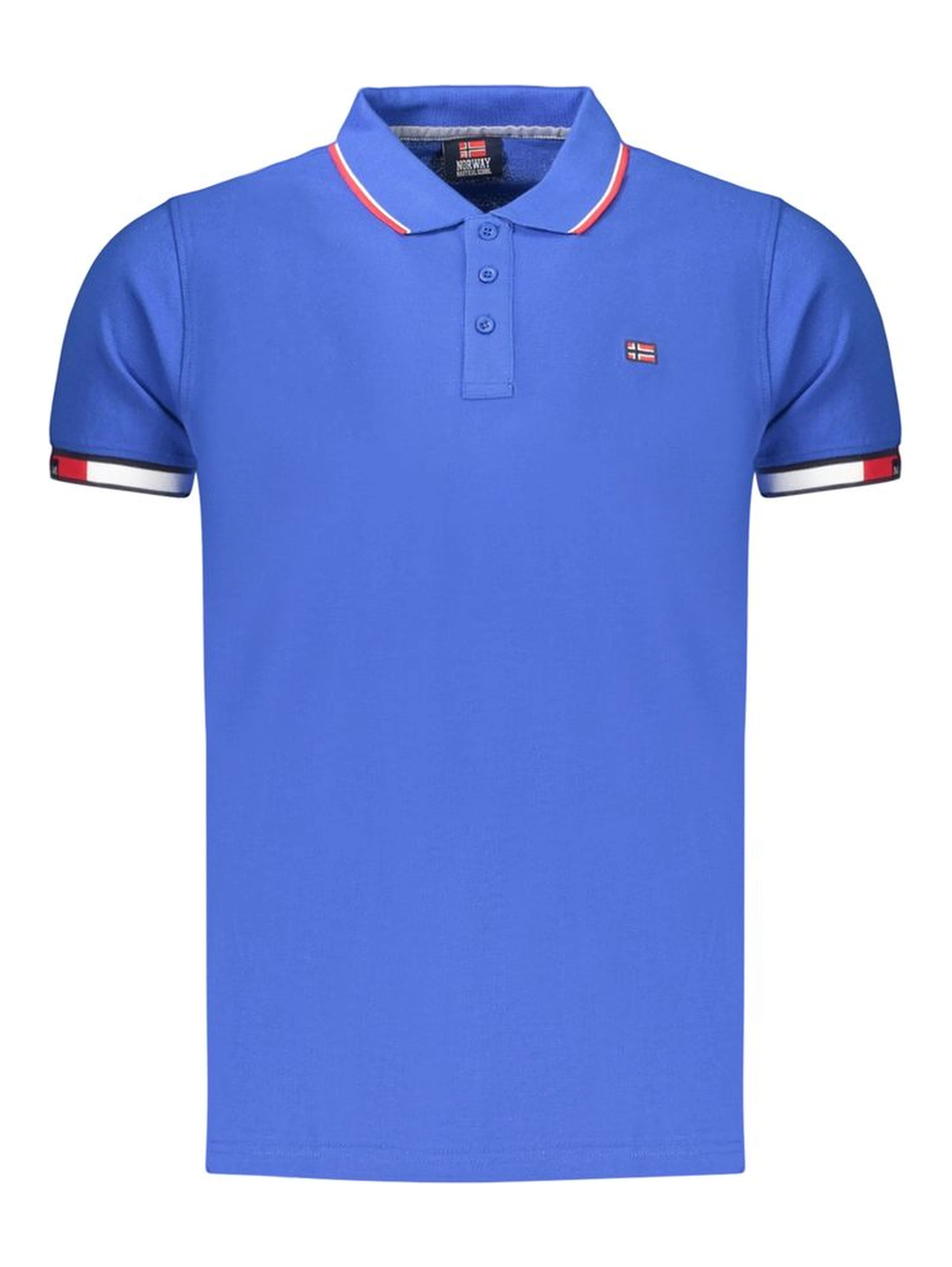 Blue Cotton Polo Shirt