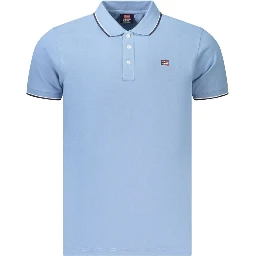 Blue Cotton Polo Shirt