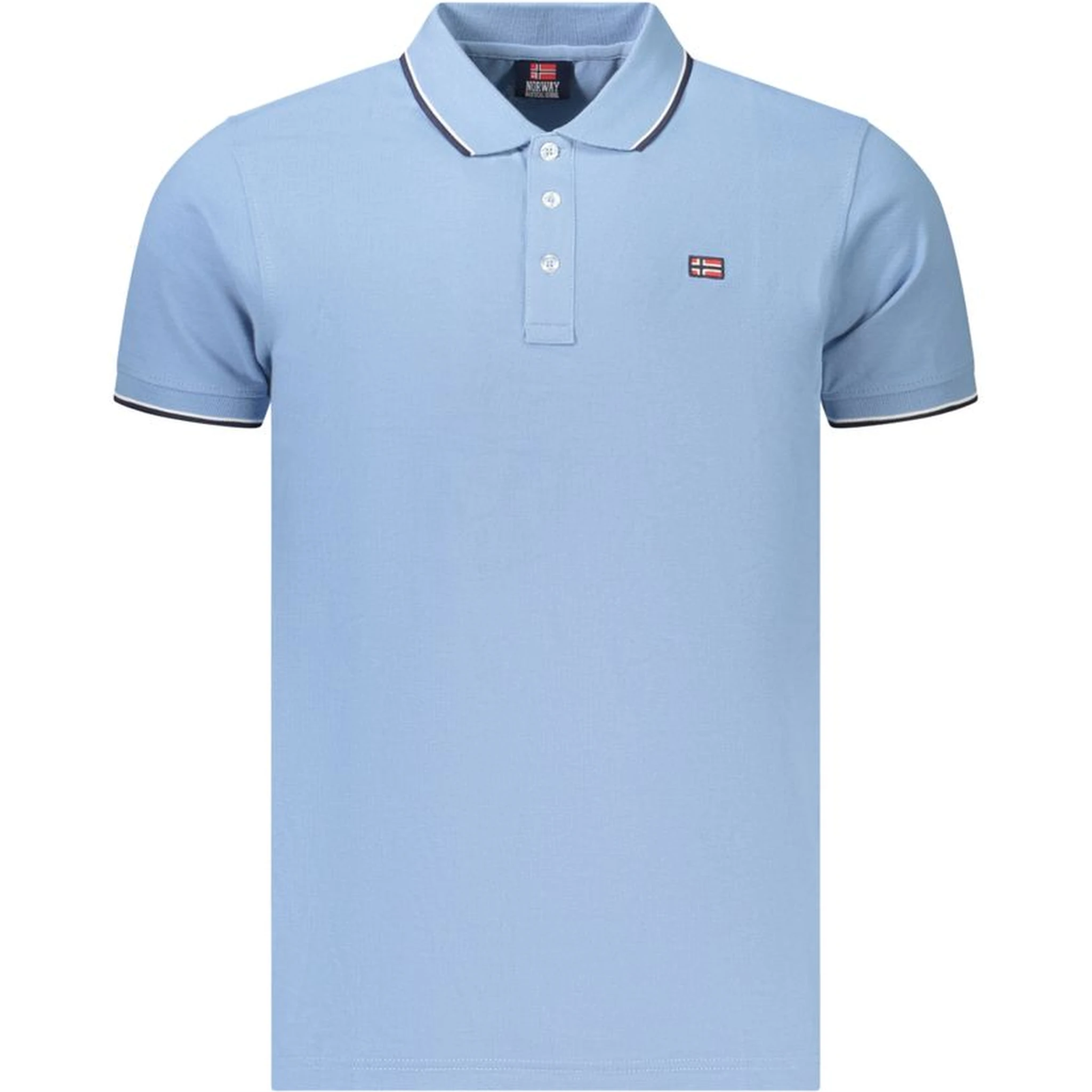 Blue Cotton Polo Shirt