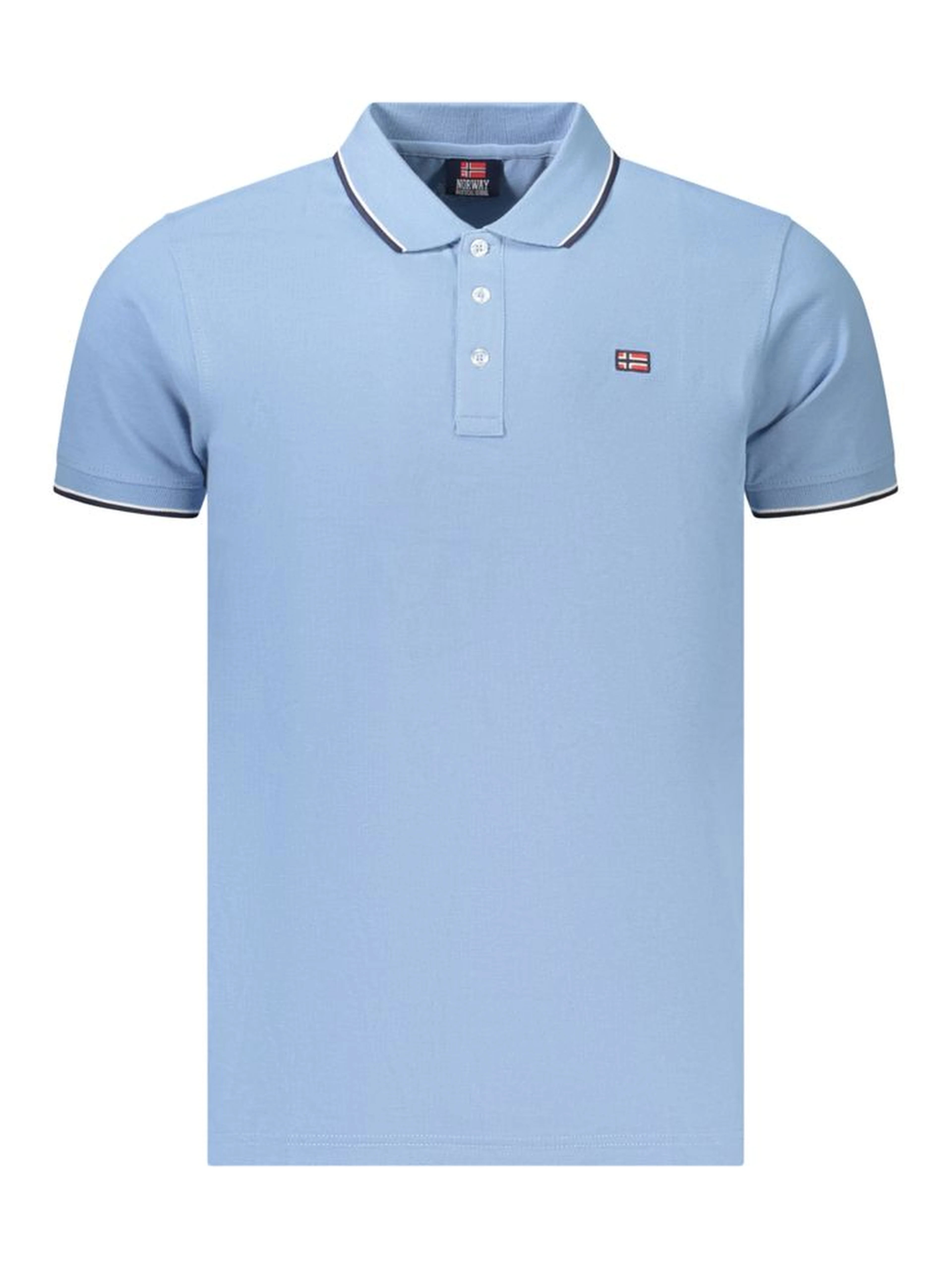 Blue Cotton Polo Shirt