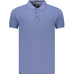 Blue Cotton Polo Shirt