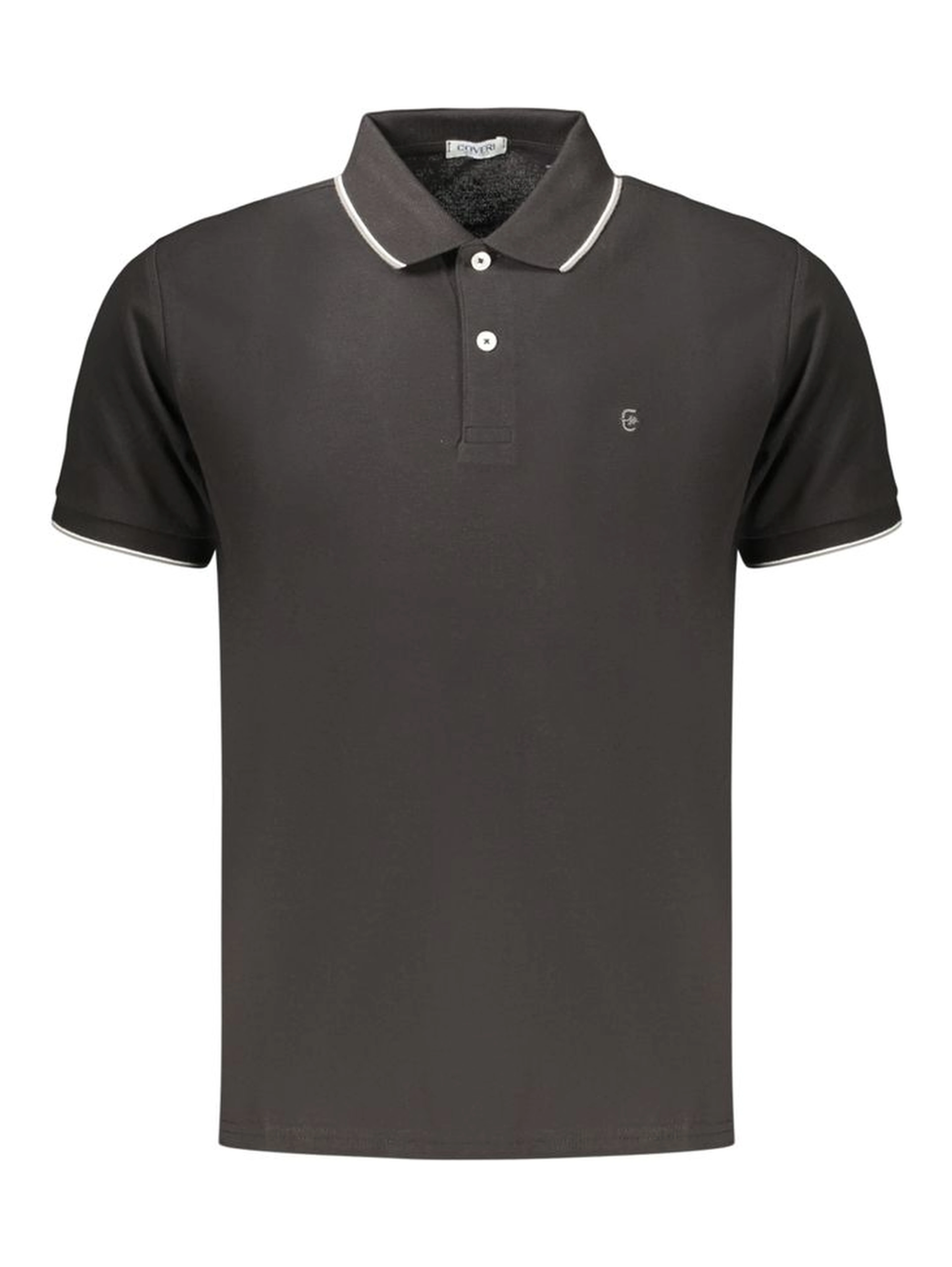 Black Cotton Men's Polo