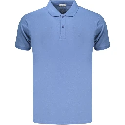 Blue Cotton Men's Polo Shirt