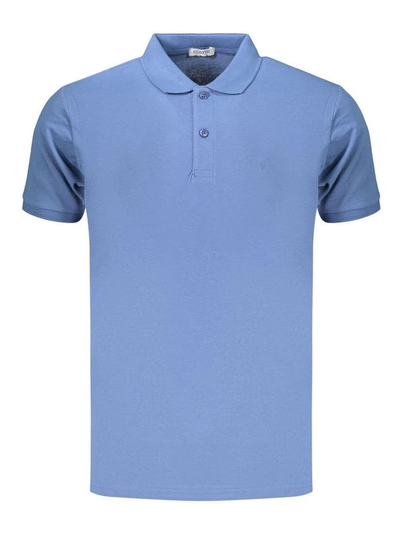 Blue Cotton Men's Polo Shirt