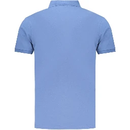 Blue Cotton Men's Polo Shirt