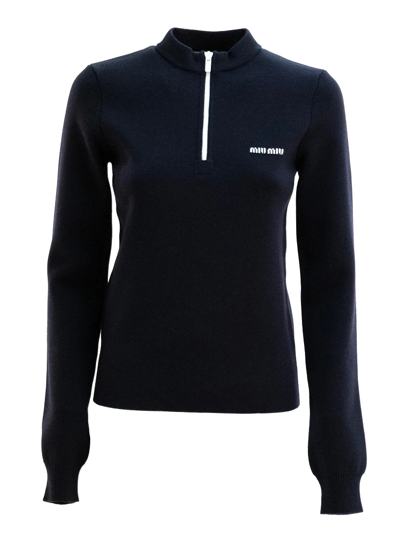 Miu Miu Sweaters Blue