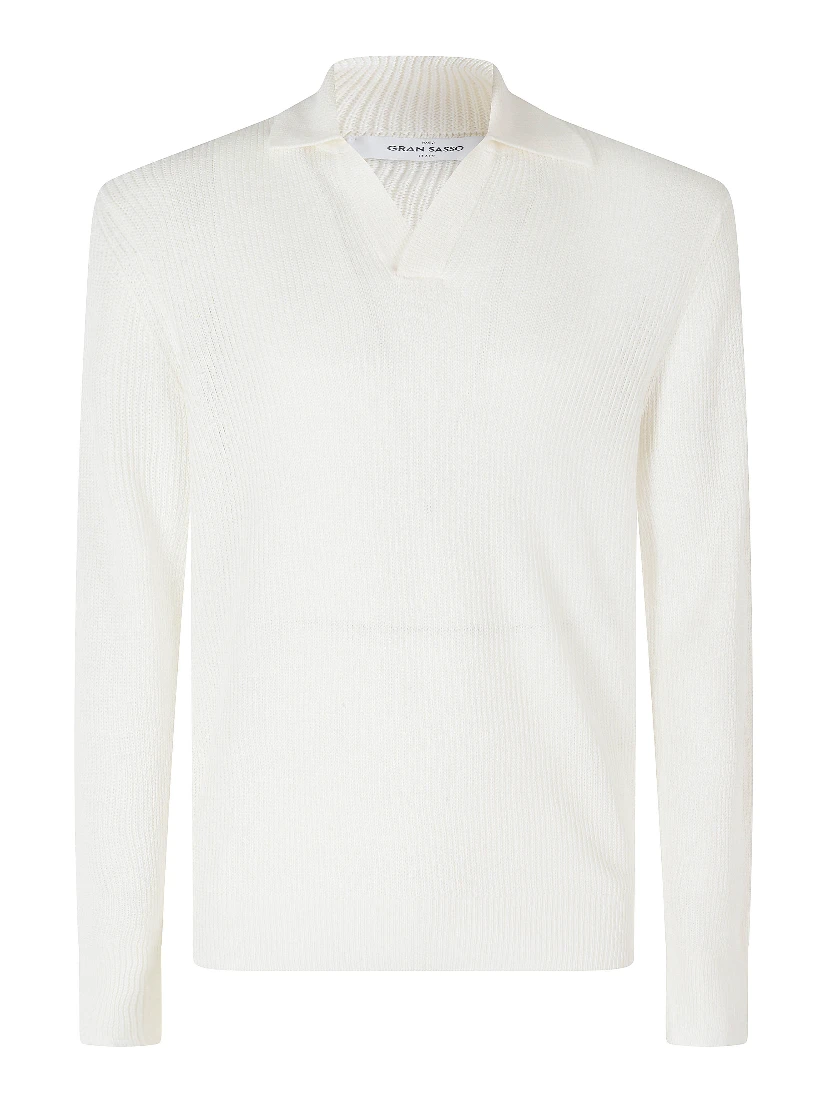 MAGLIA COLLO POLO SKIPPER ML LINO COTONE