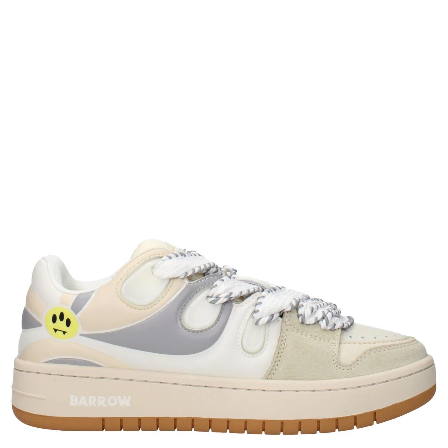 Beige Leather Low Top Sneakers