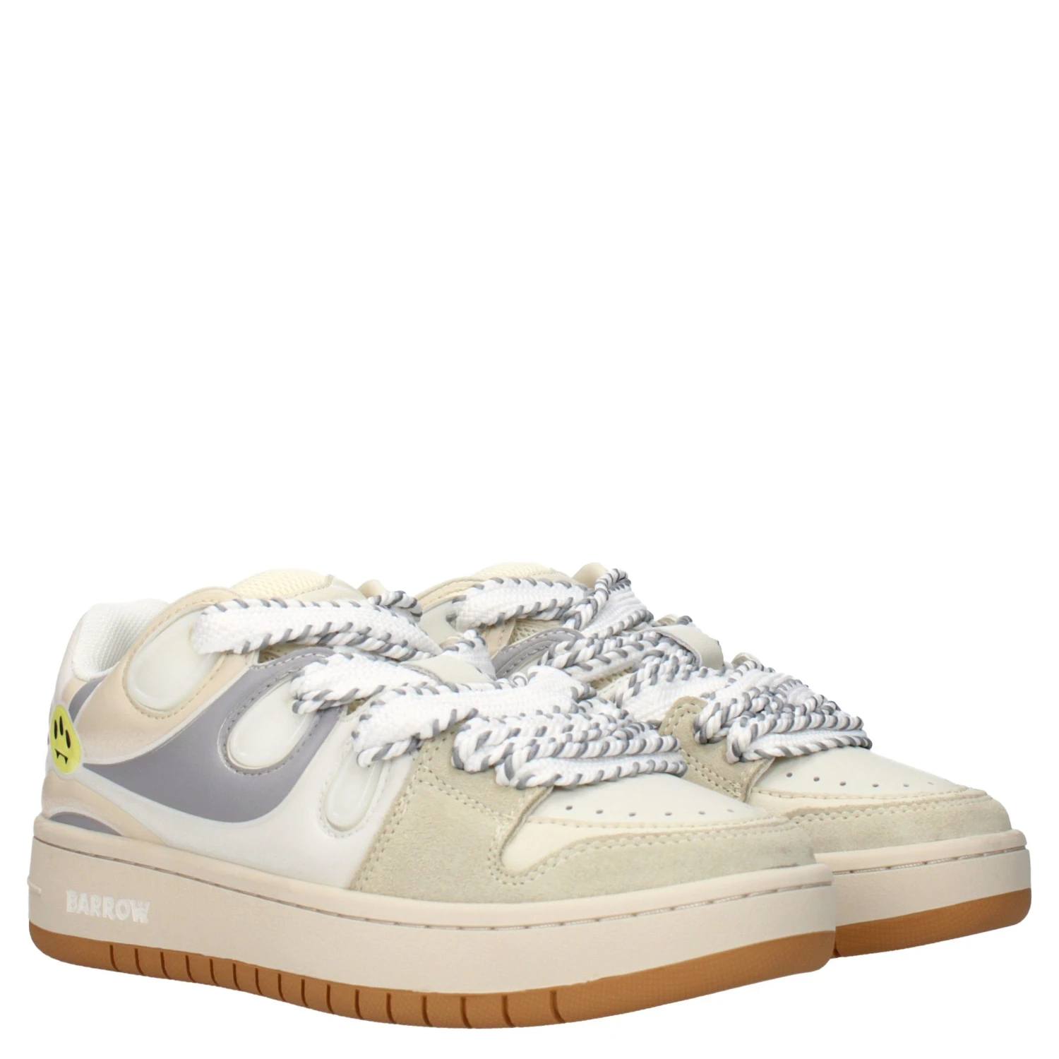 Beige Leather Low Top Sneakers