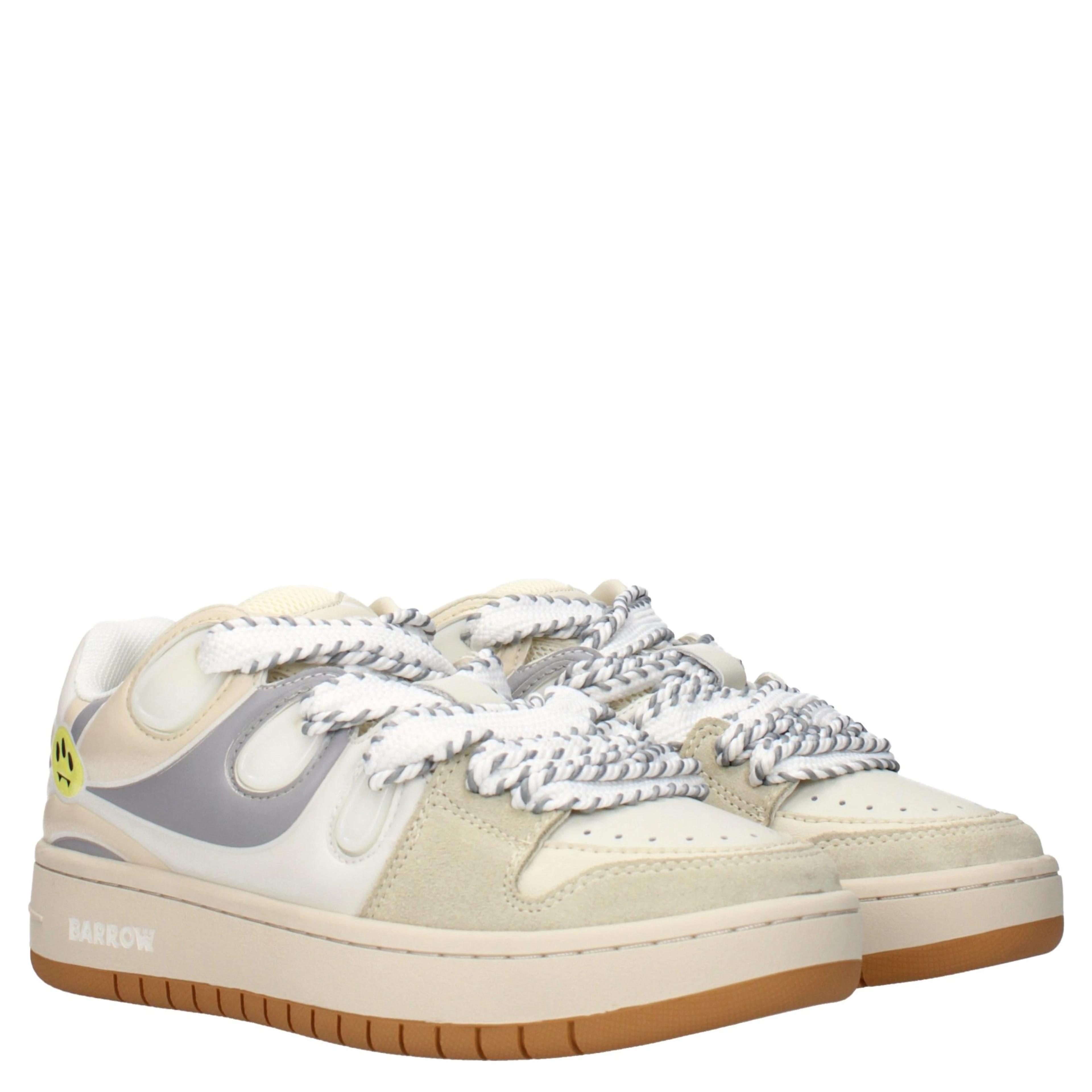 Beige Leather Low Top Sneakers