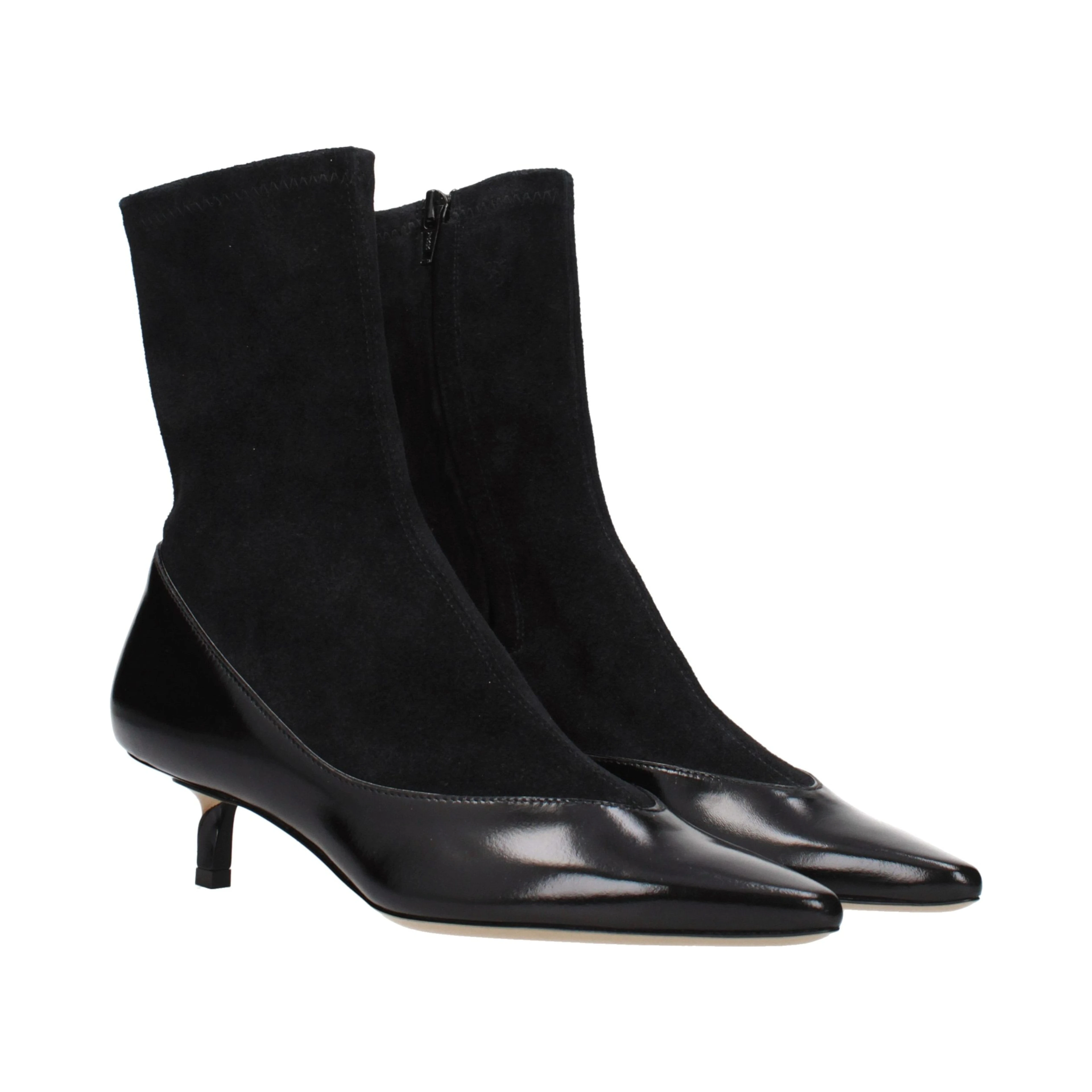 Black Leather Ankle Boots