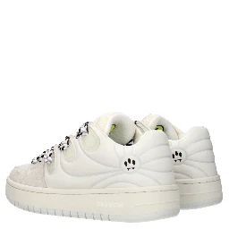 White Leather Low Top Sneakers