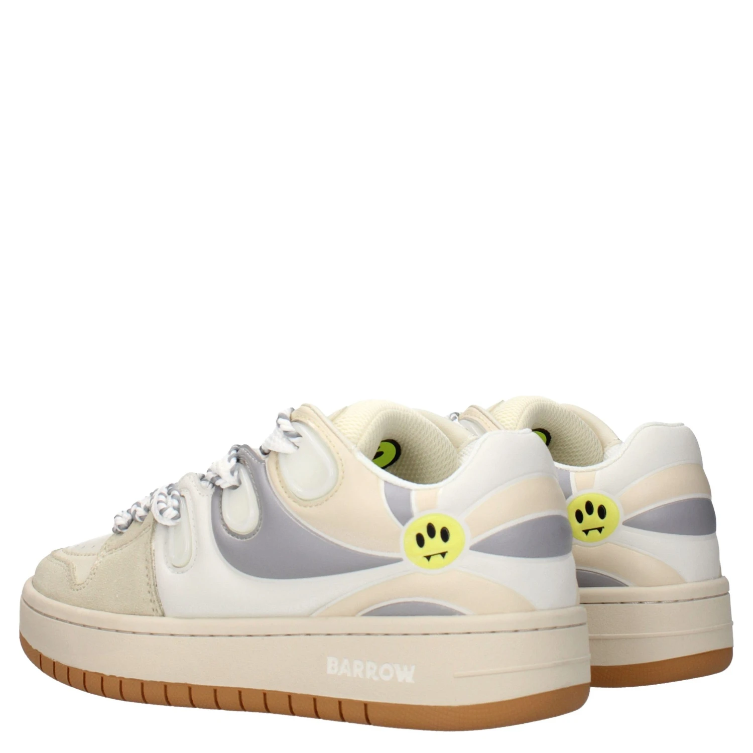 Beige Leather Low Top Sneakers