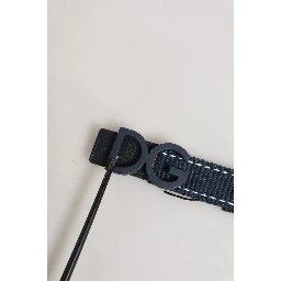 Blue Cotton Canvas DG Logo Metal Buckle Belt