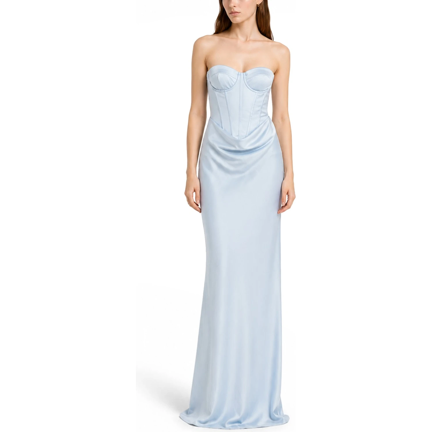 ABITO IN SATIN CON CORSETTO