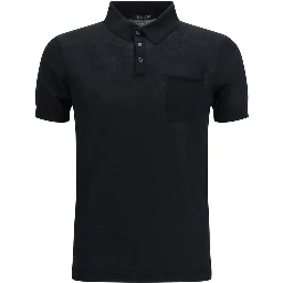 Black Cotton Polo Shirt