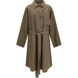 Bicolor Cotton Trench Coat