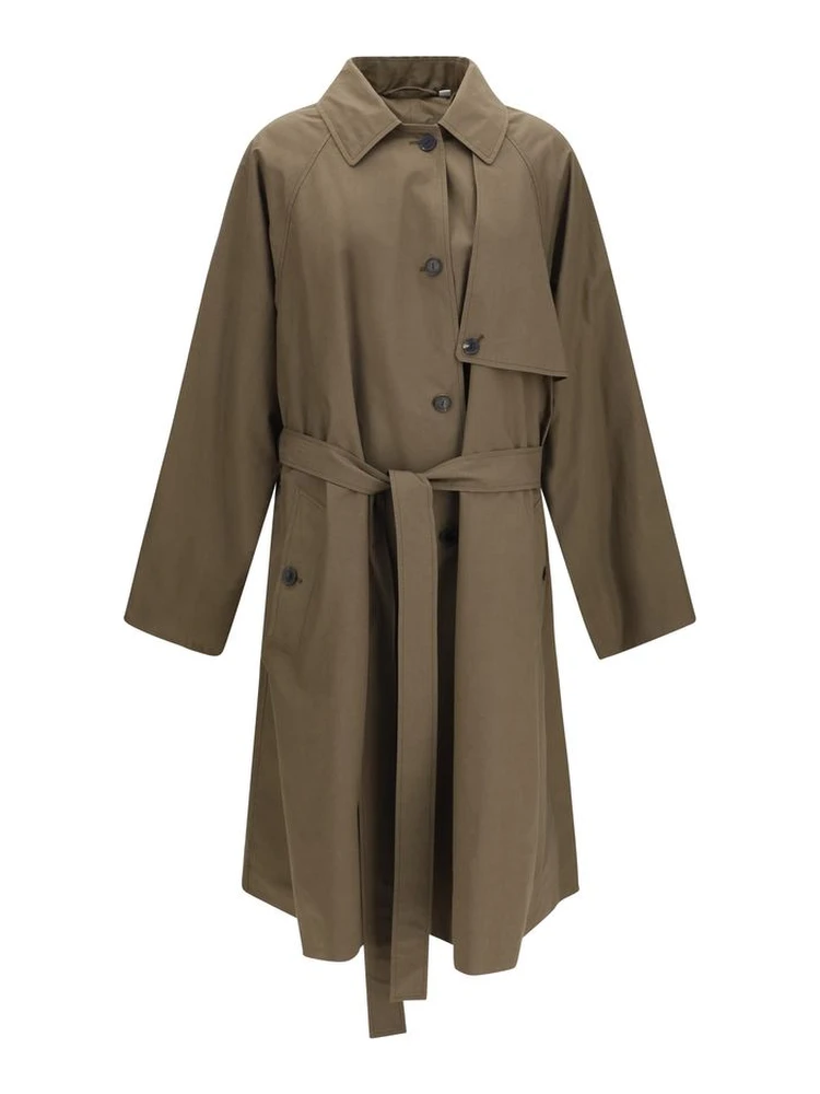 Bicolor Cotton Trench Coat