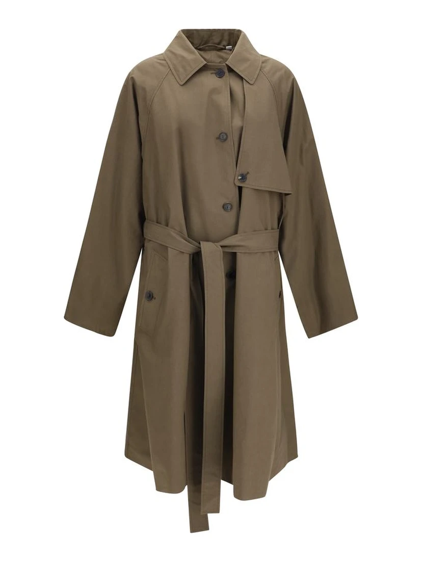 Bicolor Cotton Trench Coat