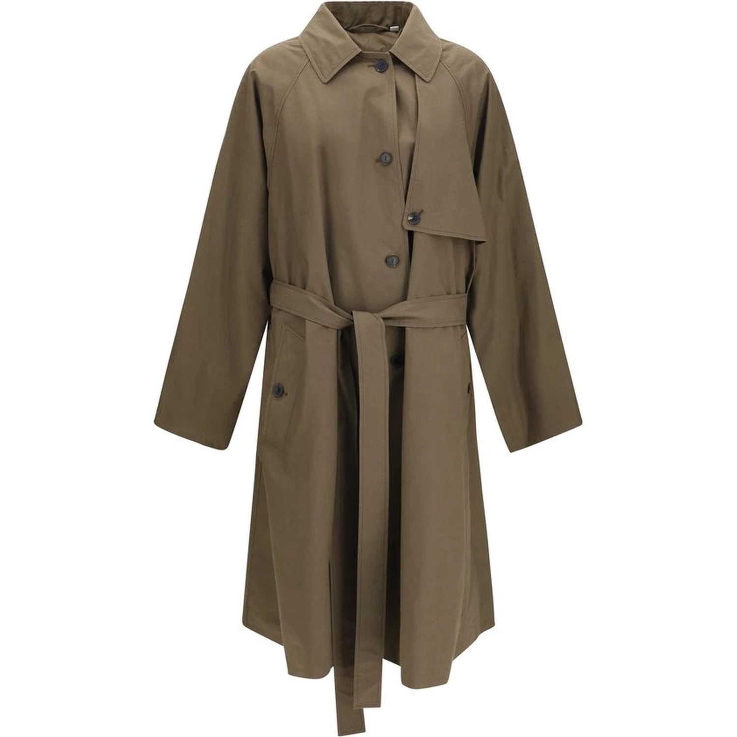 Bicolor Cotton Trench Coat