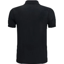 Black Cotton Polo Shirt