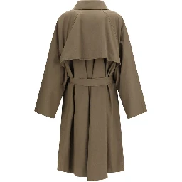Bicolor Cotton Trench Coat