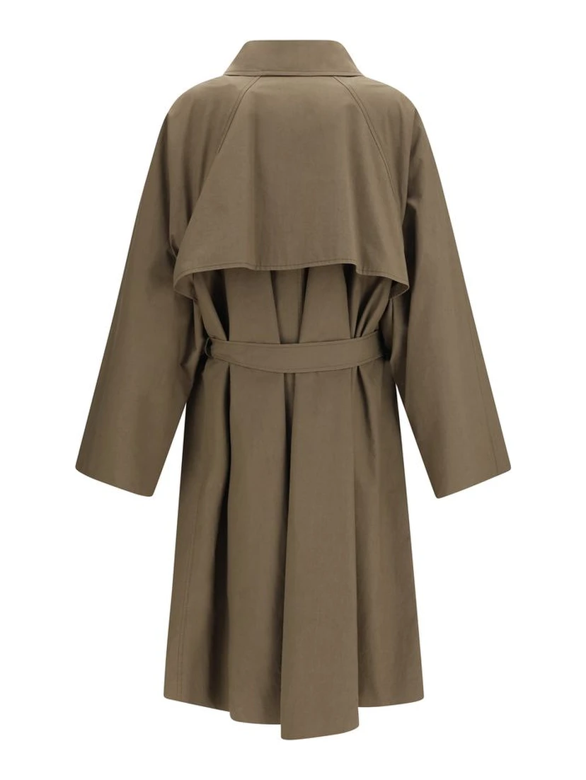 Bicolor Cotton Trench Coat