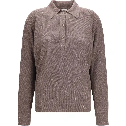 Brown Silk Polo Shirt