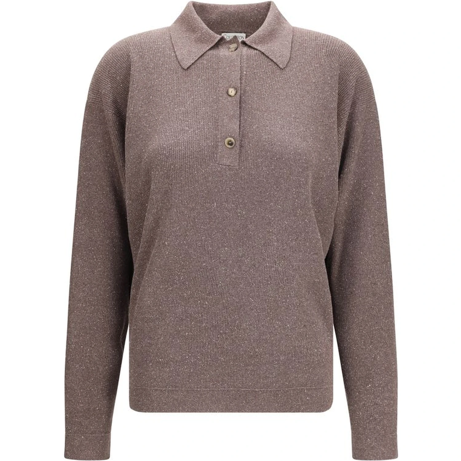 Brown Silk Polo Shirt