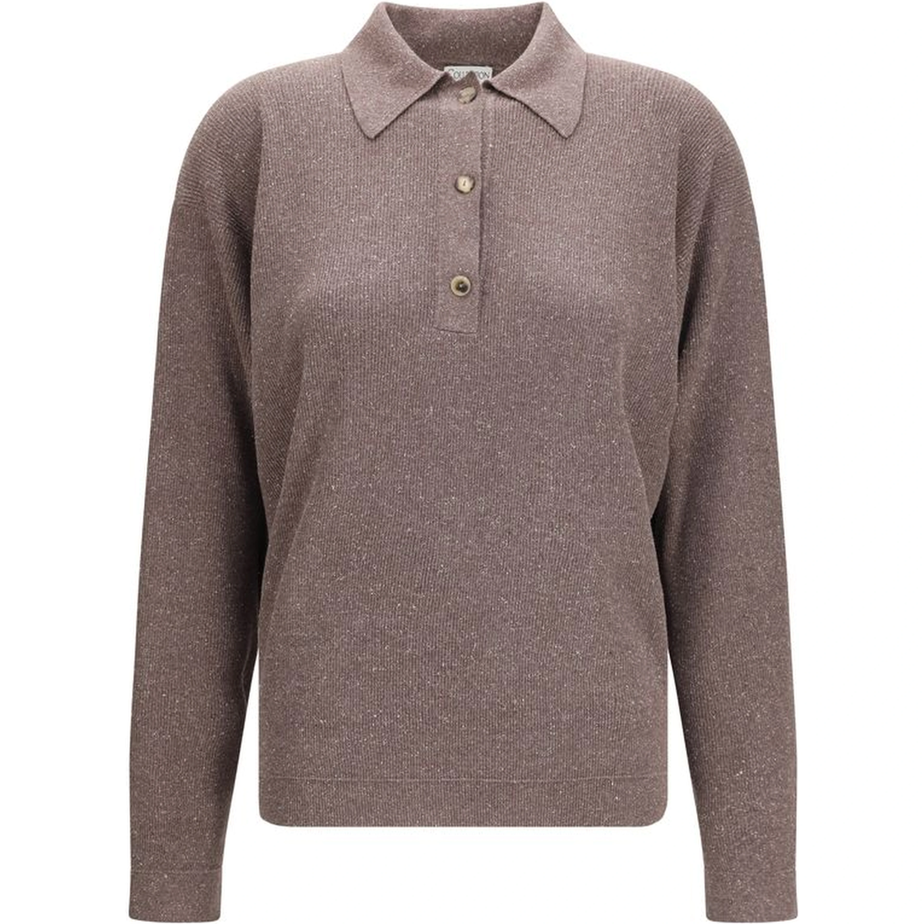 Brown Silk Polo Shirt