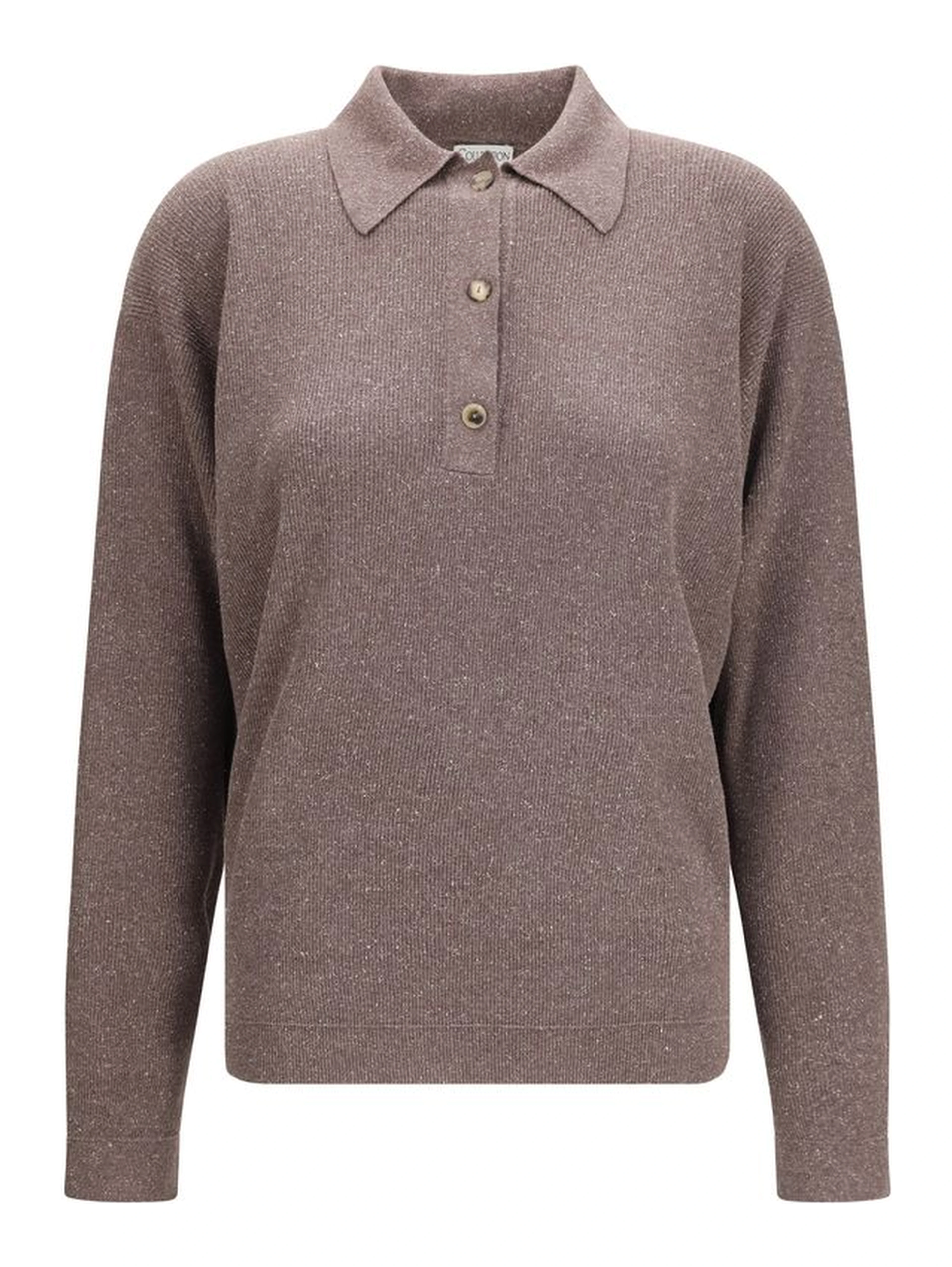 Brown Silk Polo Shirt