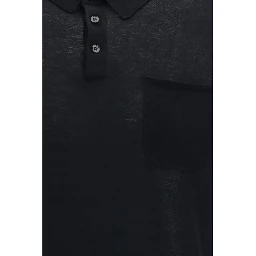 Black Cotton Polo Shirt