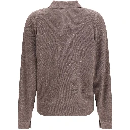 Brown Silk Polo Shirt