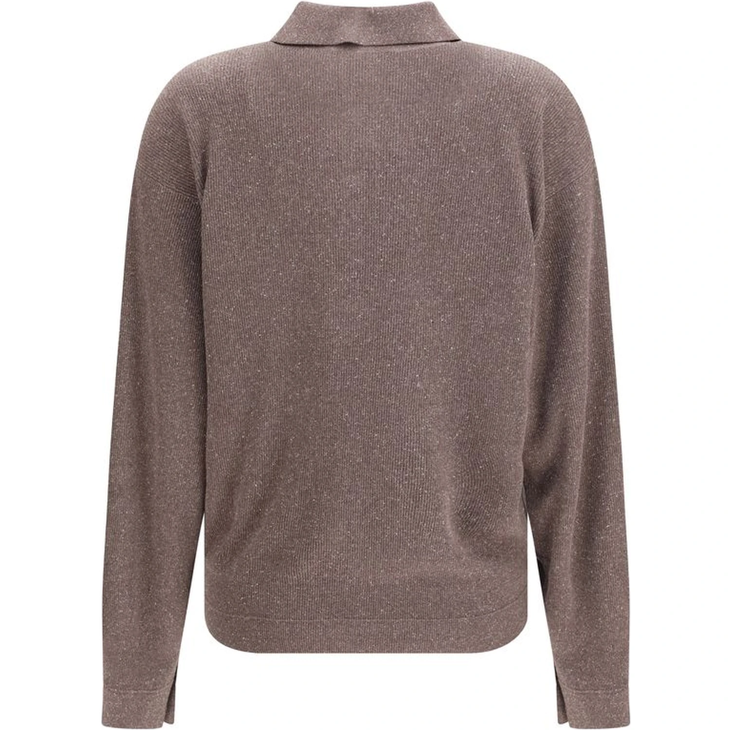 Brown Silk Polo Shirt