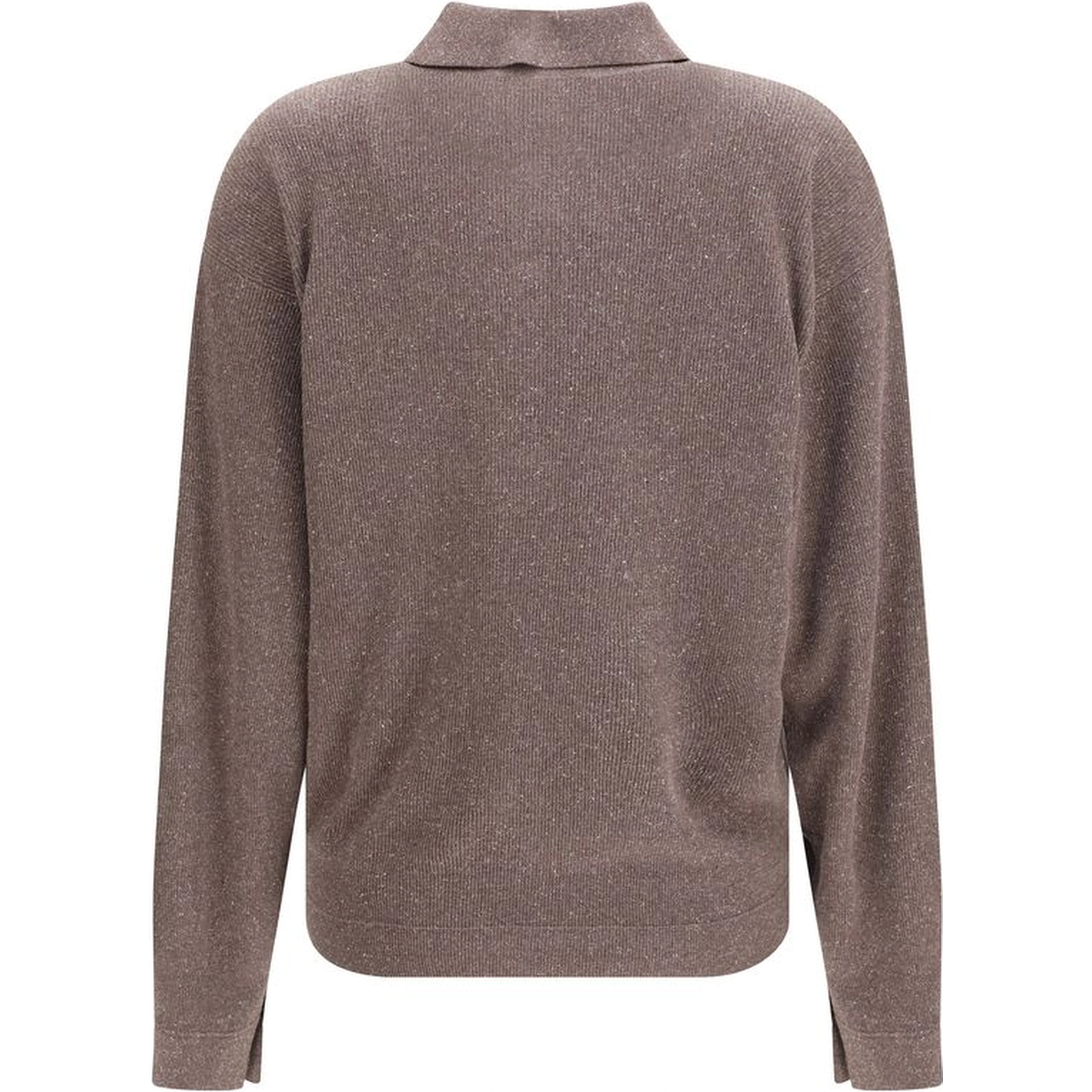 Brown Silk Polo Shirt