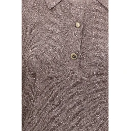 Brown Silk Polo Shirt