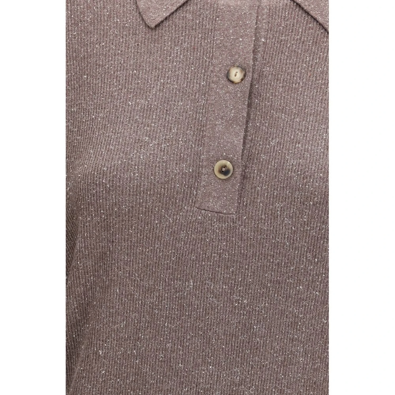 Brown Silk Polo Shirt