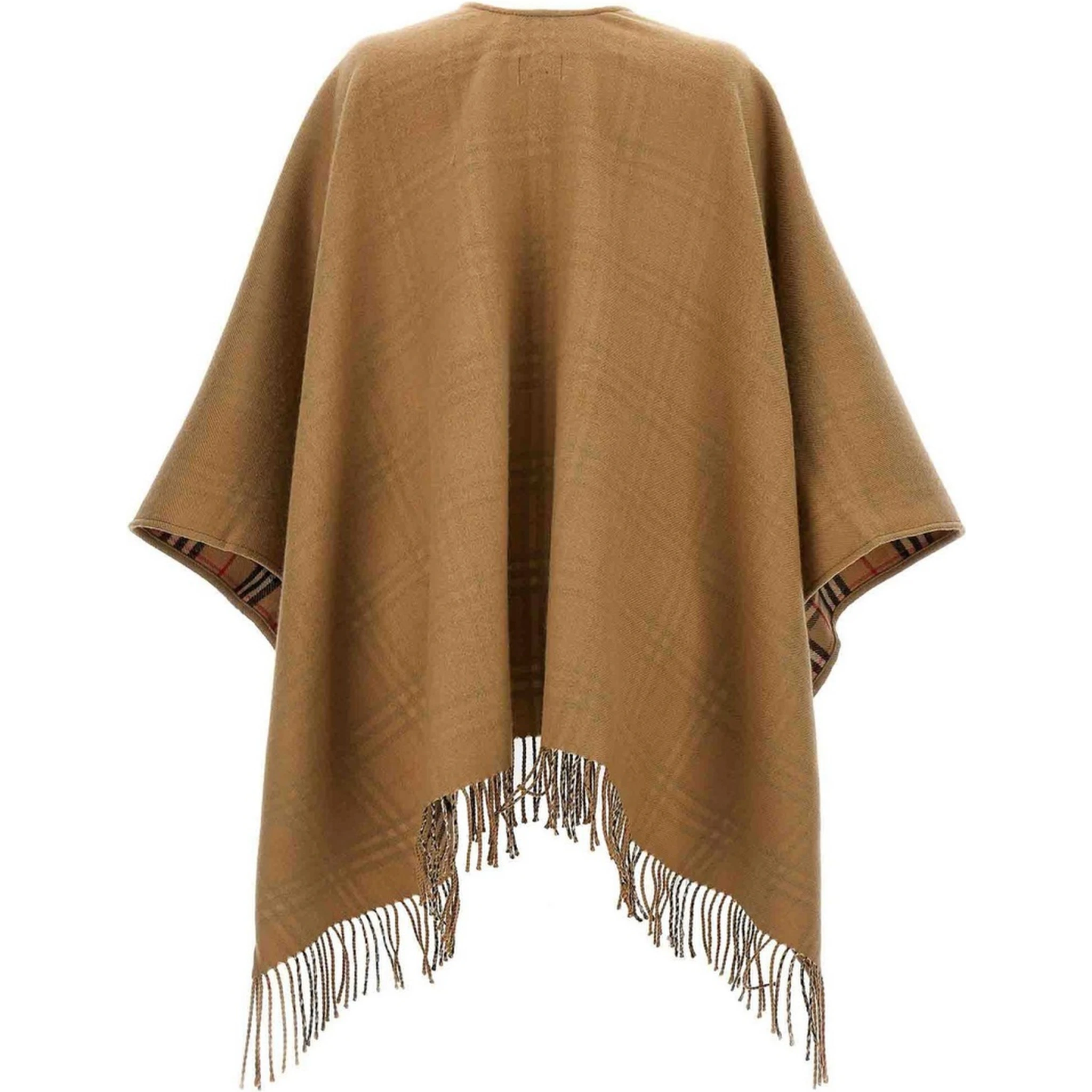 REVERSIBLE CHECK WOOL CAPE