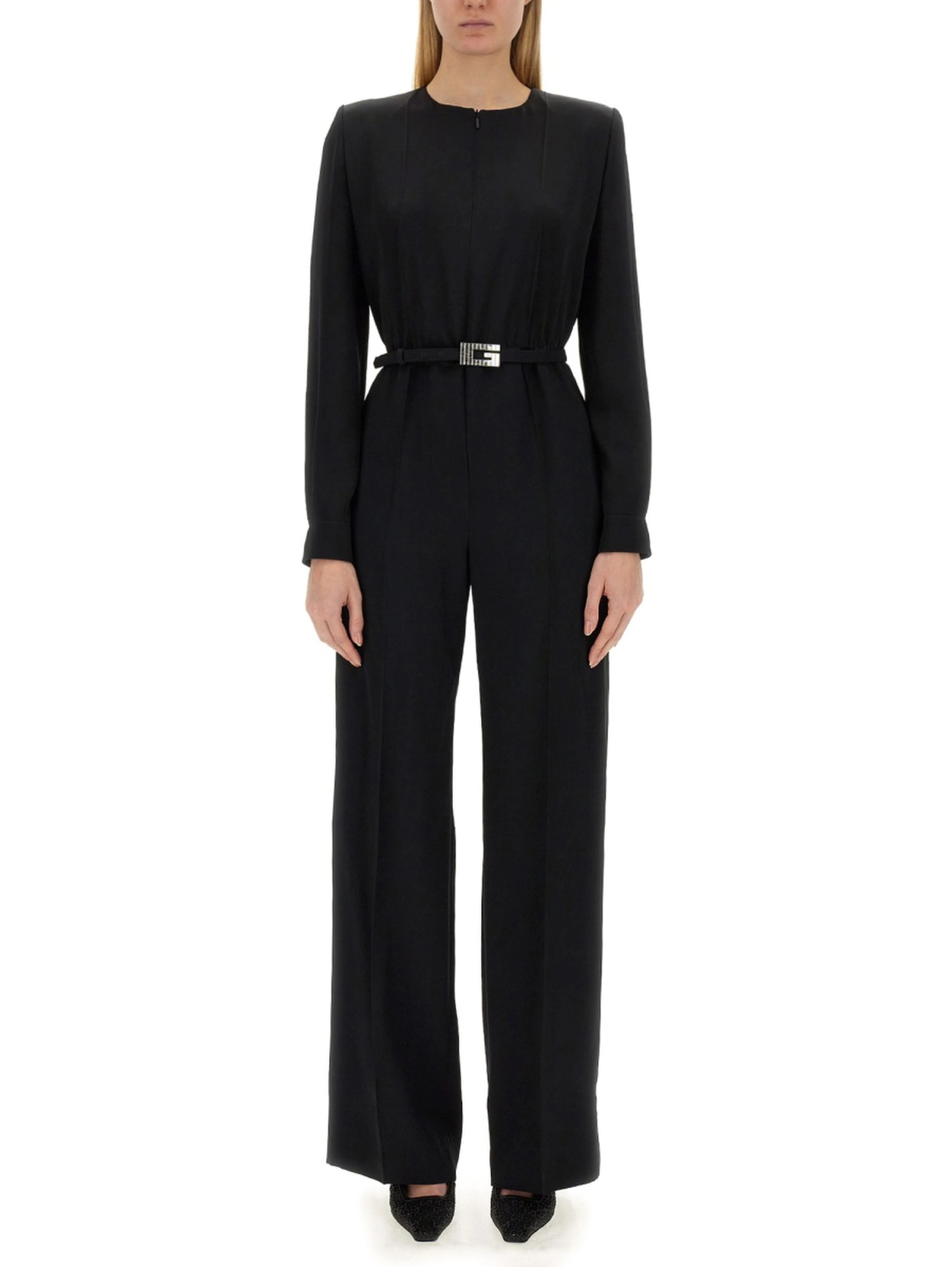 VISCOSE JUMPSUIT WITH BELT