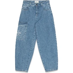 washed denim pants